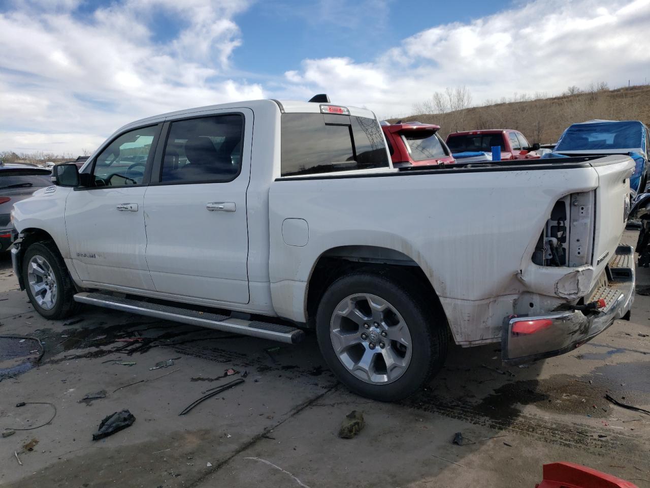 2019 RAM 1500 VIN 1C6RRFFG0KN818815 Copart auction photo, front end / hail damage thumbnail 2