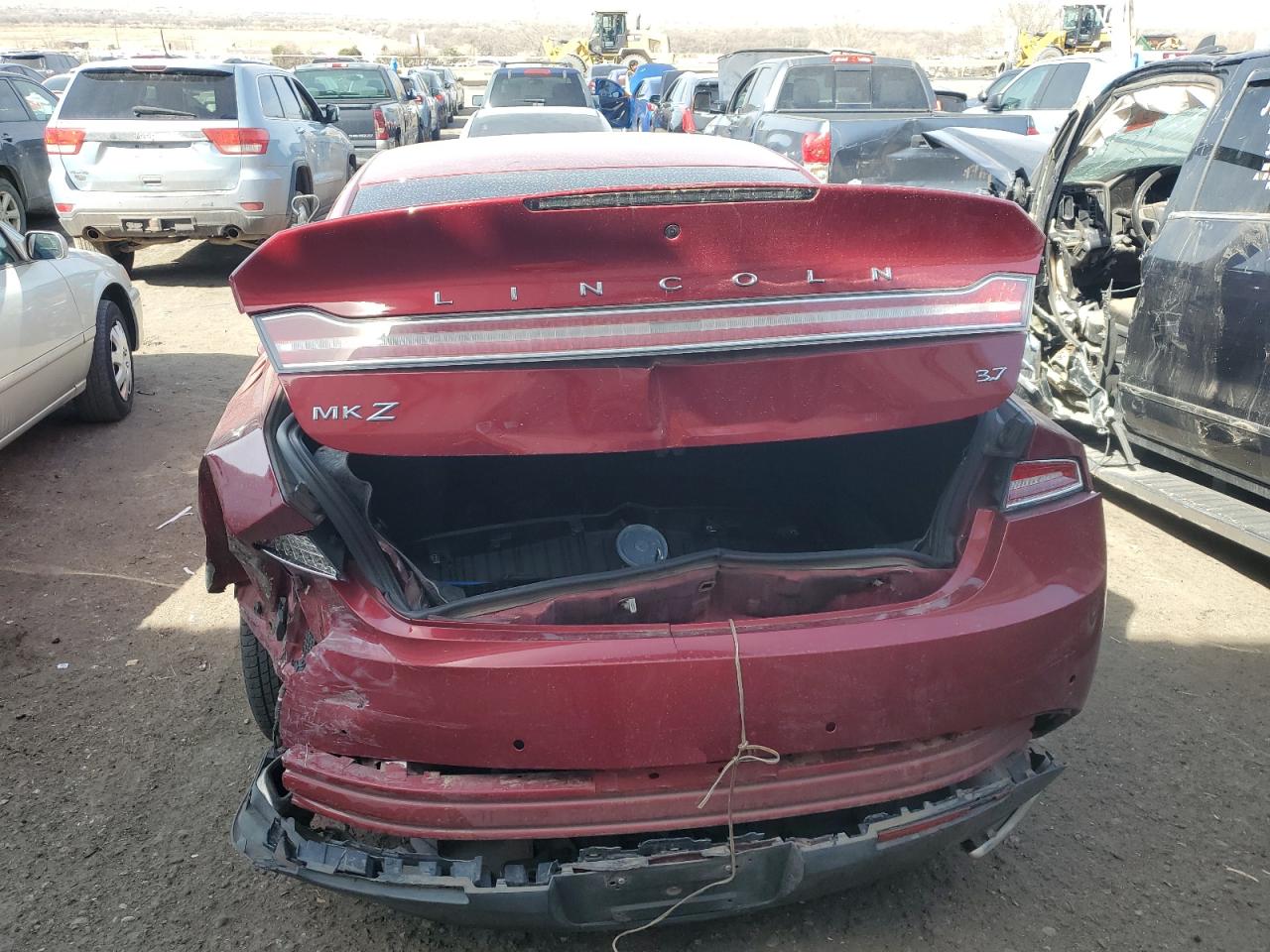 2013 Lincoln MKZ VIN 3LN6L2GK1DR814762 Copart auction photo, rear end / side damage thumbnail 6