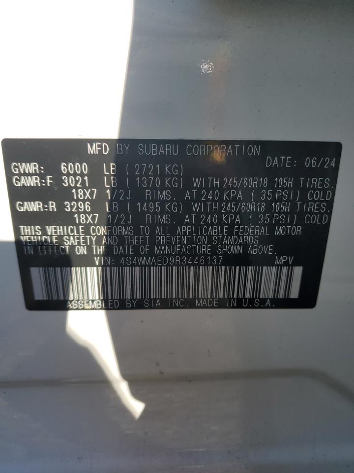 2024 Subaru Ascent VIN 4S4WMAED9R3446137 Copart auction photo, undercarriage / minor dent/scratches damage thumbnail 13