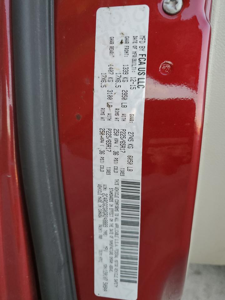 2016 Dodge Caravan VIN 2C4RDGCG0GR248889 Copart auction photo, front end / side damage thumbnail 16