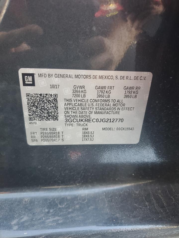 2018 Chevrolet Silverado VIN 3GCUKREC0JG212770 Copart auction photo, all over damage thumbnail 12