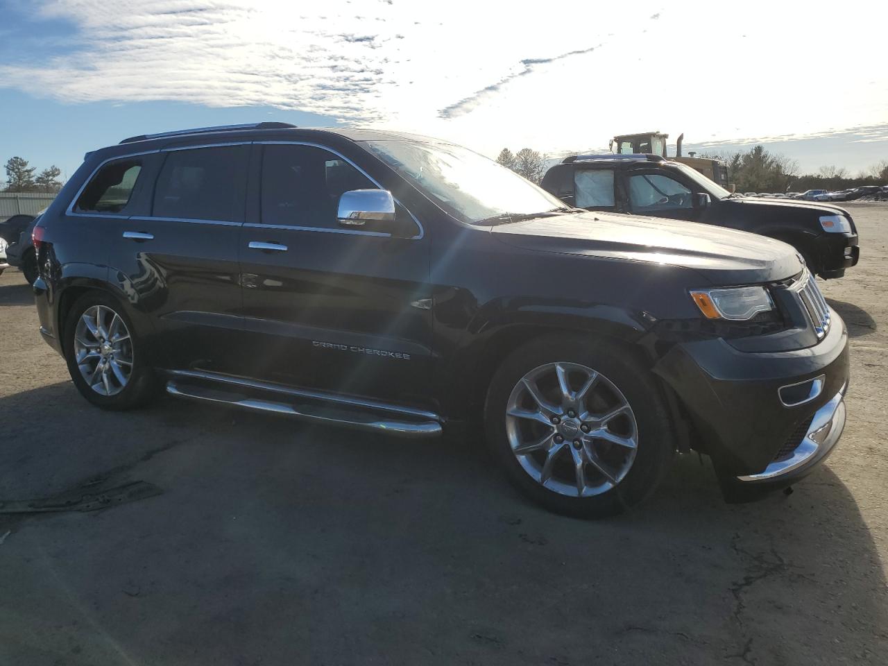 2014 Jeep Grand Cherokee VIN 1C4RJFJG3EC474923 Copart auction photo, front end / top/roof damage thumbnail 4