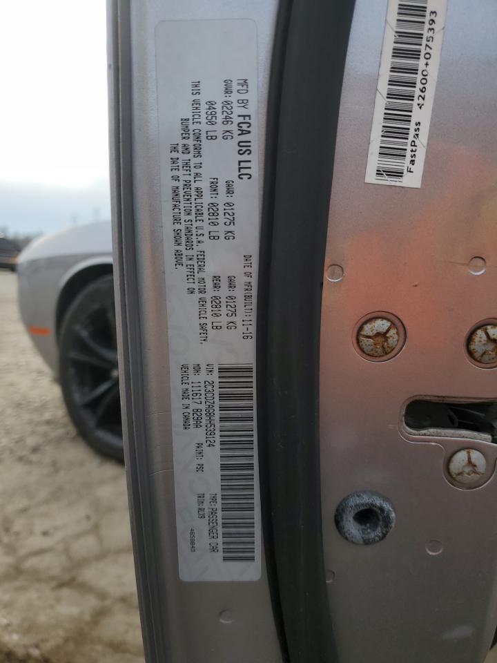 2017 Dodge Challenger VIN 2C3CDZAG8HH539124 Copart auction photo, front end / side damage thumbnail 12