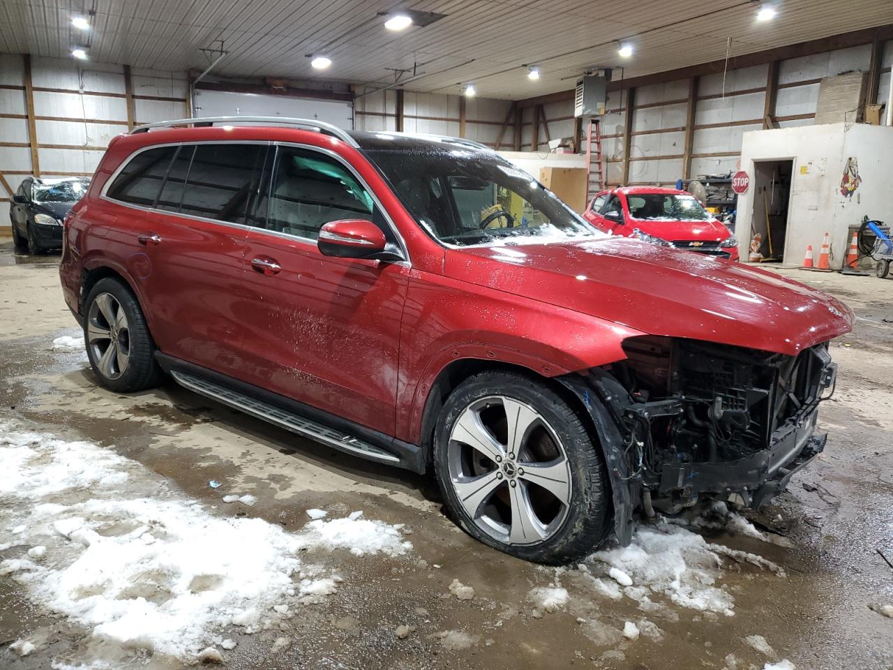 2021 Mercedes-Benz GLS-klasse VIN 4JGFF5KE8MA495459 Copart auction photo, front end / side damage thumbnail 4