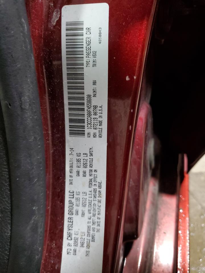 2015 Chrysler 200 VIN 1C3CCCAB0FN558680 Copart auction photo, front end damage thumbnail 12