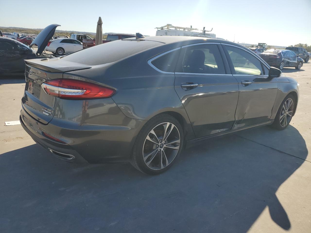 2020 Ford Fusion VIN 3FA6P0K98LR115991 Copart auction photo, side damage thumbnail 3