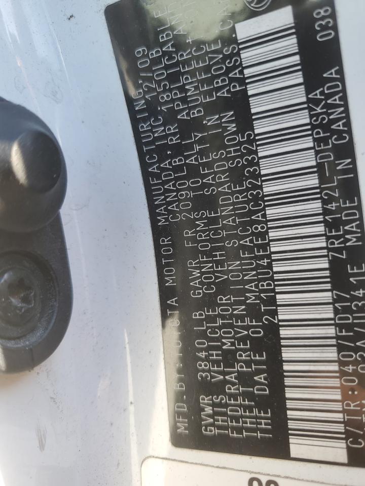 2010 Toyota Corolla VIN 2T1BU4EE8AC323325 Copart auction photo, all over damage thumbnail 12
