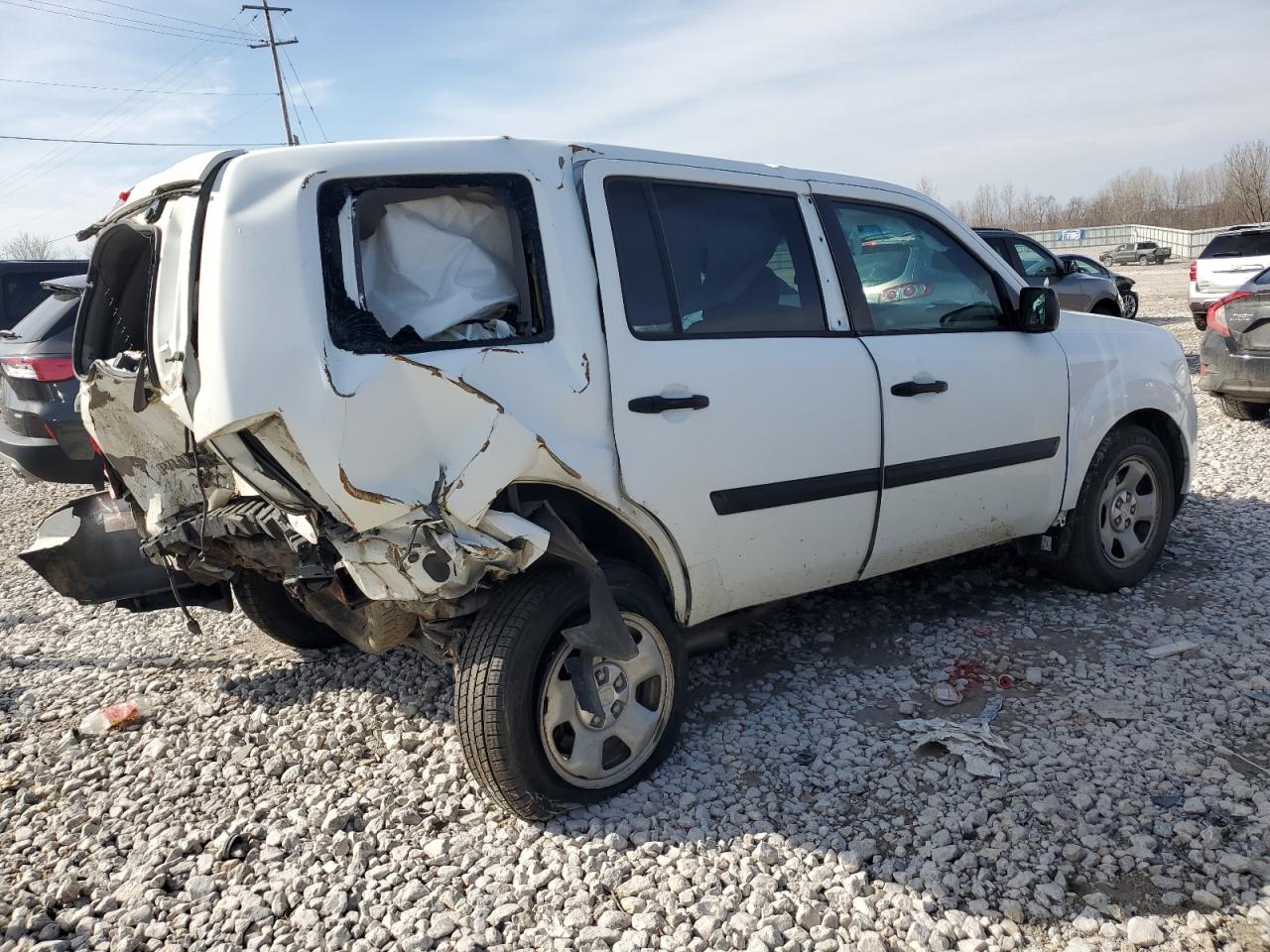 2012 Honda Pilot VIN 5FNYF4H22CB007066 Copart auction photo, rear end damage thumbnail 3