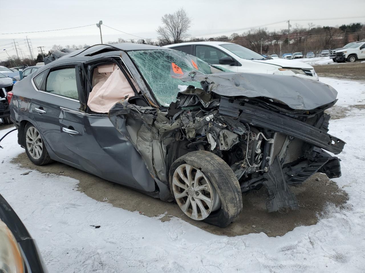 2019 Nissan Sentra VIN 3N1AB7AP2KY282852 Copart auction photo, all over damage thumbnail 4
