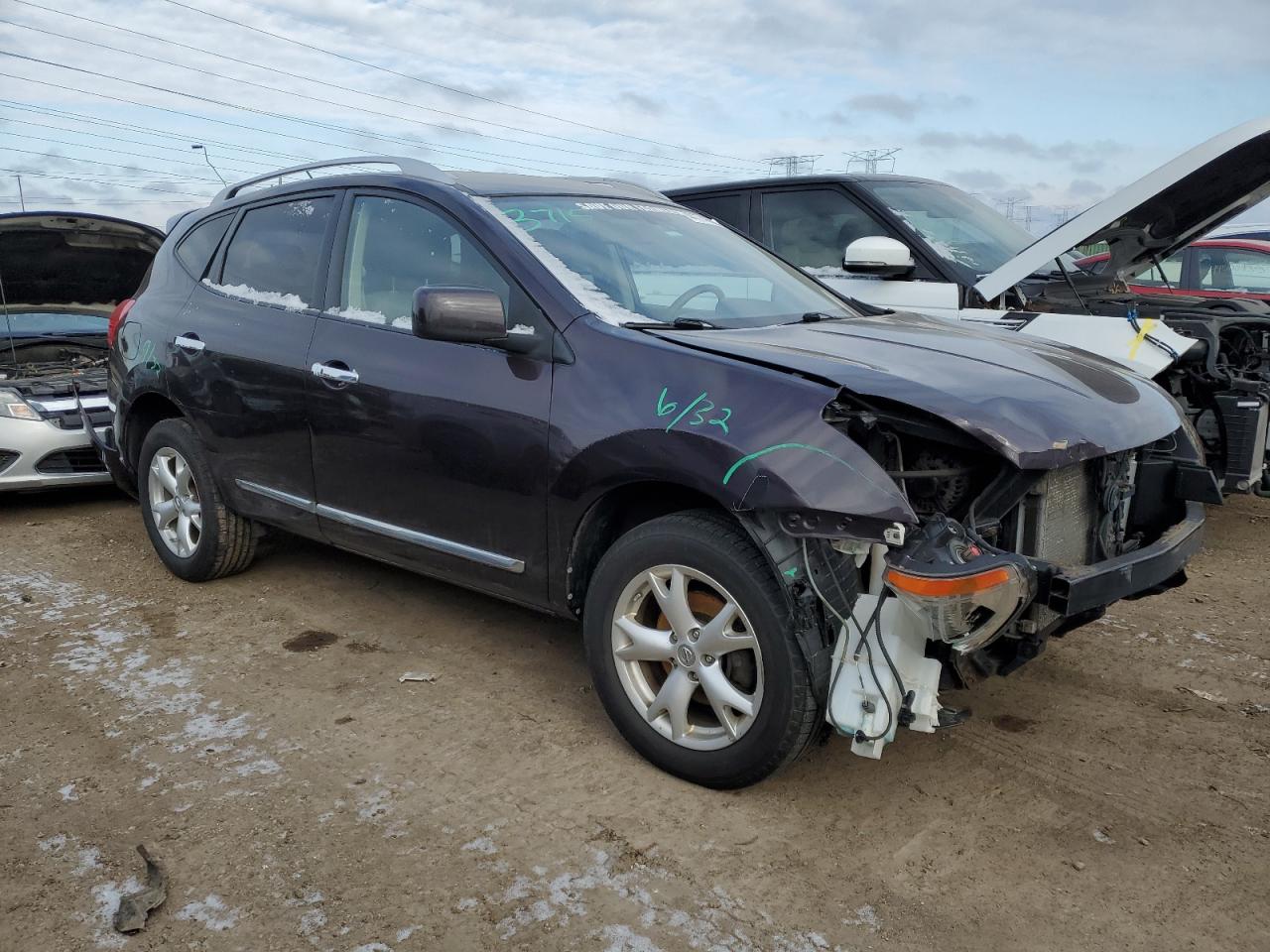 2011 Nissan Rogue VIN JN8AS5MV2BW308888 Copart auction photo, front end damage thumbnail 4