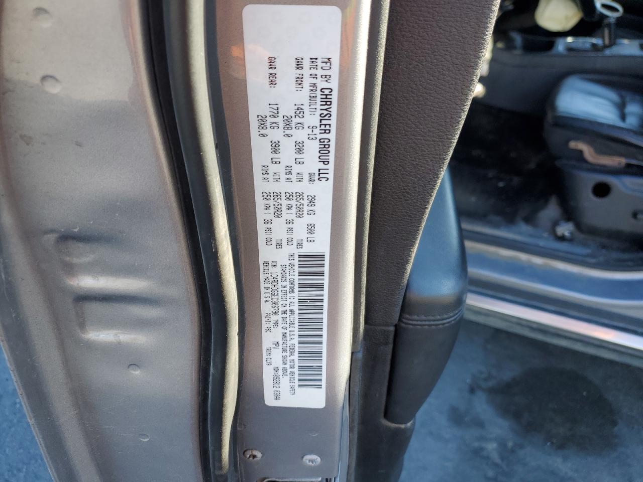 2014 Dodge Durango VIN 1C4RDHDG6EC306790 Copart auction photo, front end damage thumbnail 16