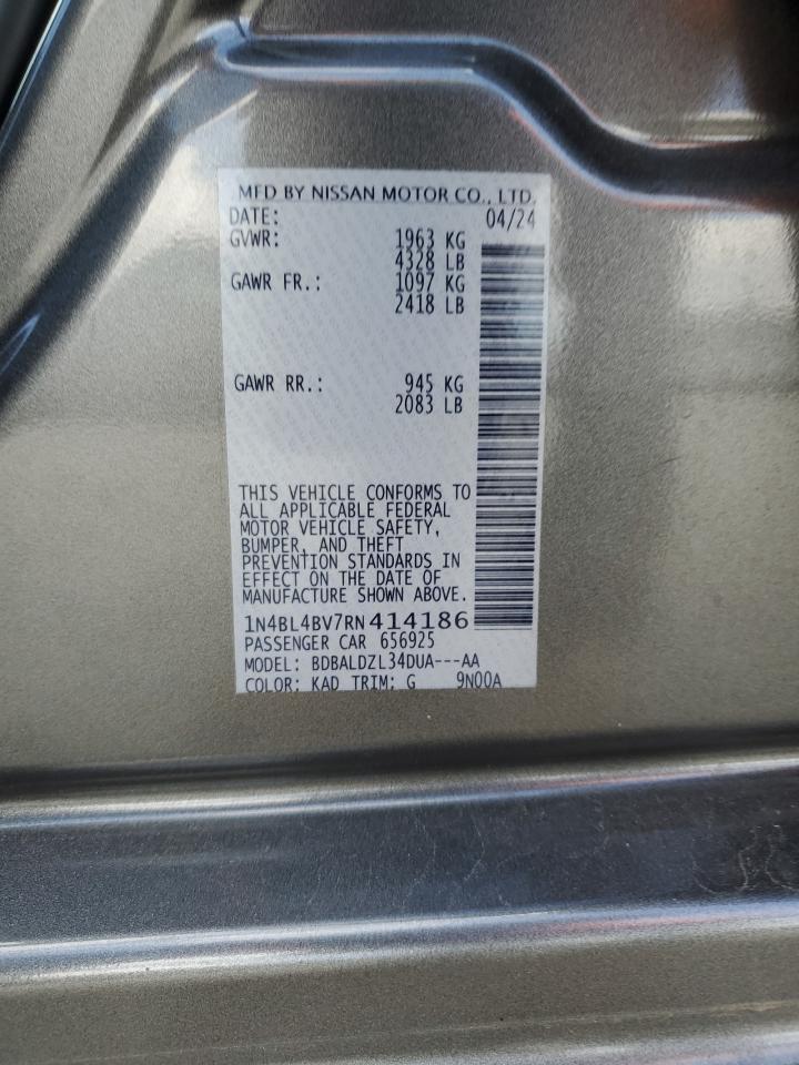 2024 Nissan Altima VIN 1N4BL4BV7RN414186 Copart auction photo, front end / undercarriage damage thumbnail 12