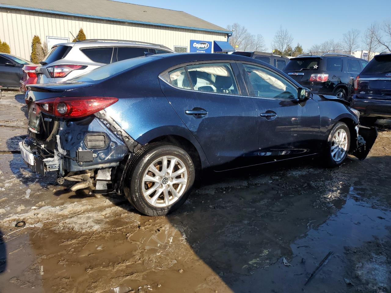 2016 Mazda 3 VIN JM1BM1X70G1342560 Copart auction photo, front end / rear end damage thumbnail 3
