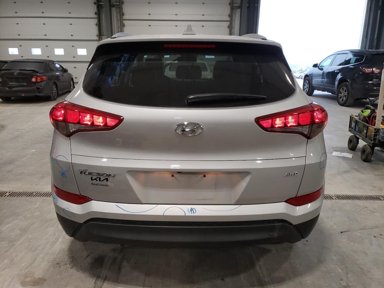 2018 Hyundai Tucson VIN KM8J3CA49JU709787 Copart auction photo, front end / side damage thumbnail 6