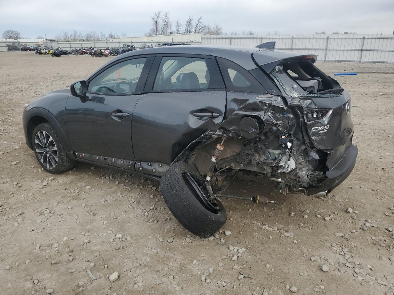2019 Mazda CX-3 VIN JM1DKFC7XK0425624 Copart auction photo, rear end / side damage thumbnail 2