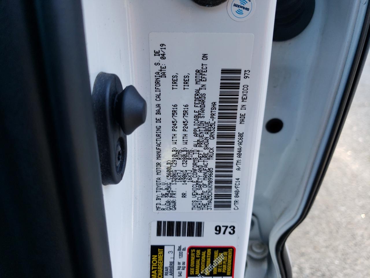 2019 Toyota Tacoma VIN 3TMAZ5CN1KM099605 Copart auction photo, front end damage thumbnail 13