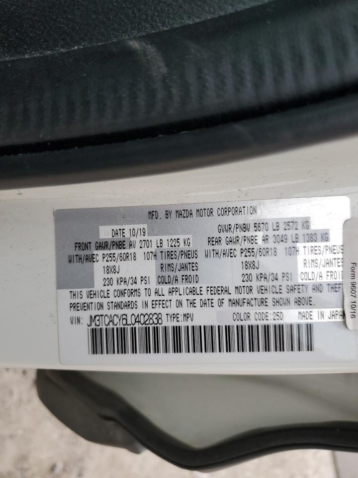 2020 Mazda CX-9 VIN JM3TCACY6L0402838 Copart auction photo, front end damage thumbnail 16