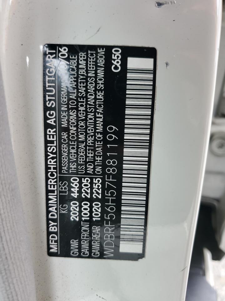 2007 Mercedes-Benz C-klasse VIN WDBRF56H57F881199 Copart auction photo, minor dent/scratches damage thumbnail 12