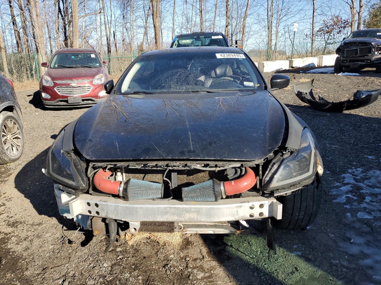 2012 Infiniti G VIN JN1CV6FE8CM200094 Copart auction photo, front end / side damage thumbnail 5