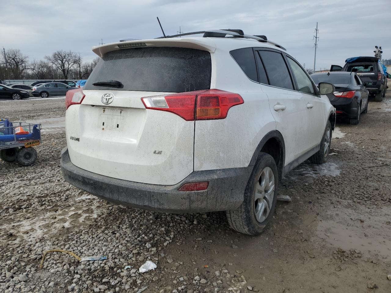 2014 Toyota RAV 4 VIN JTMZFREV1ED032535 Copart auction photo, front end / side damage thumbnail 3