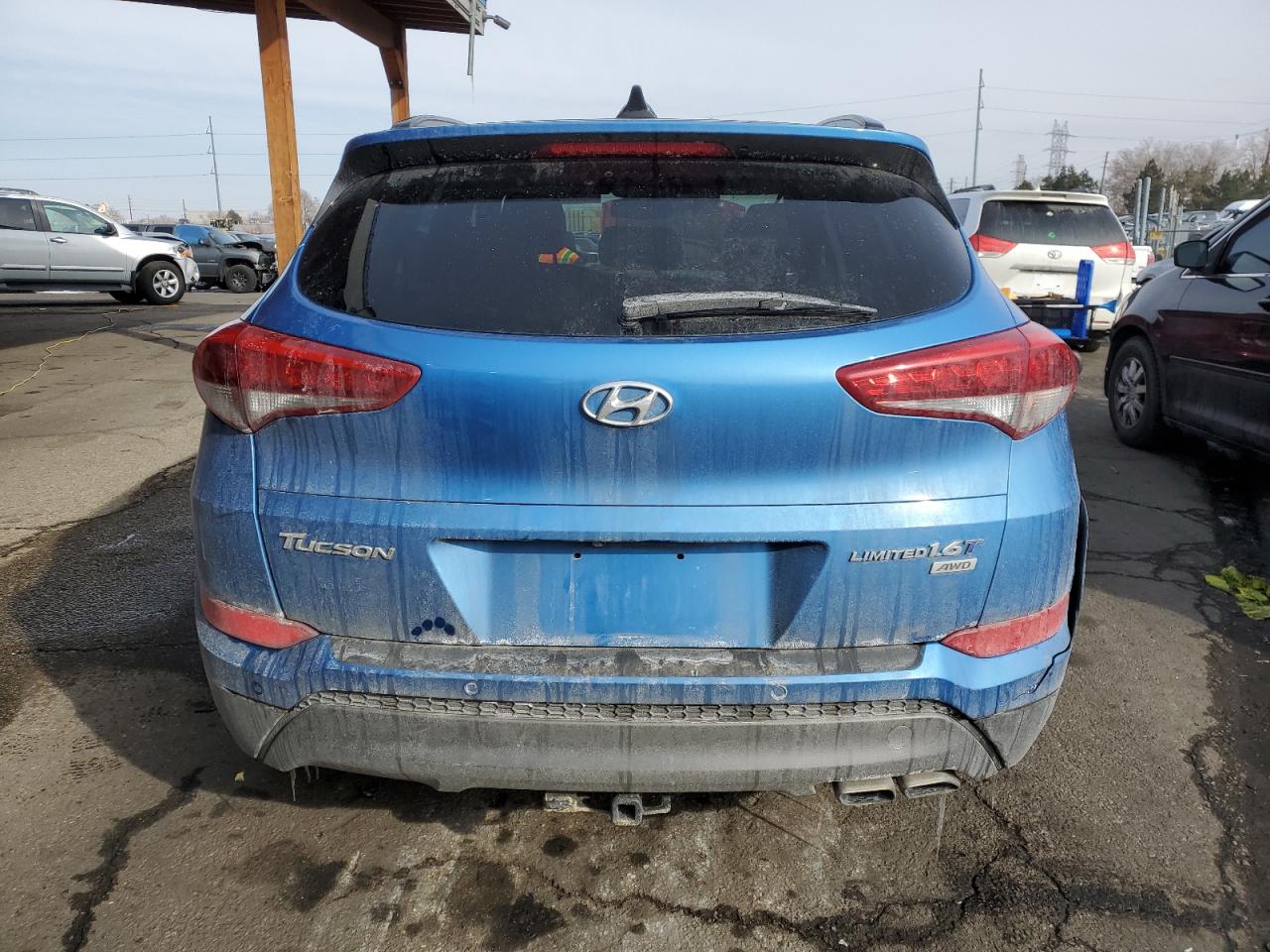 2016 Hyundai Tucson VIN KM8J3CA26GU229990 Copart auction photo, rear end damage thumbnail 6