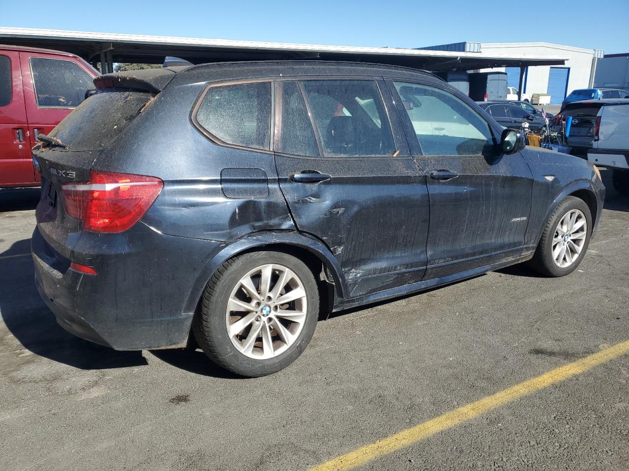 2011 BMW X3 VIN 5UXWX7C53BL734556 Copart auction photo, side / undercarriage damage thumbnail 3