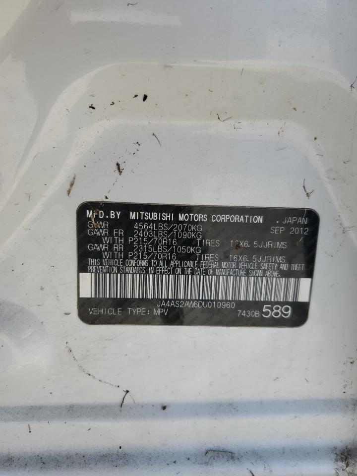 2013 Mitsubishi Outlander VIN JA4AS2AW6DU010960 Copart auction photo, mechanical damage thumbnail 13