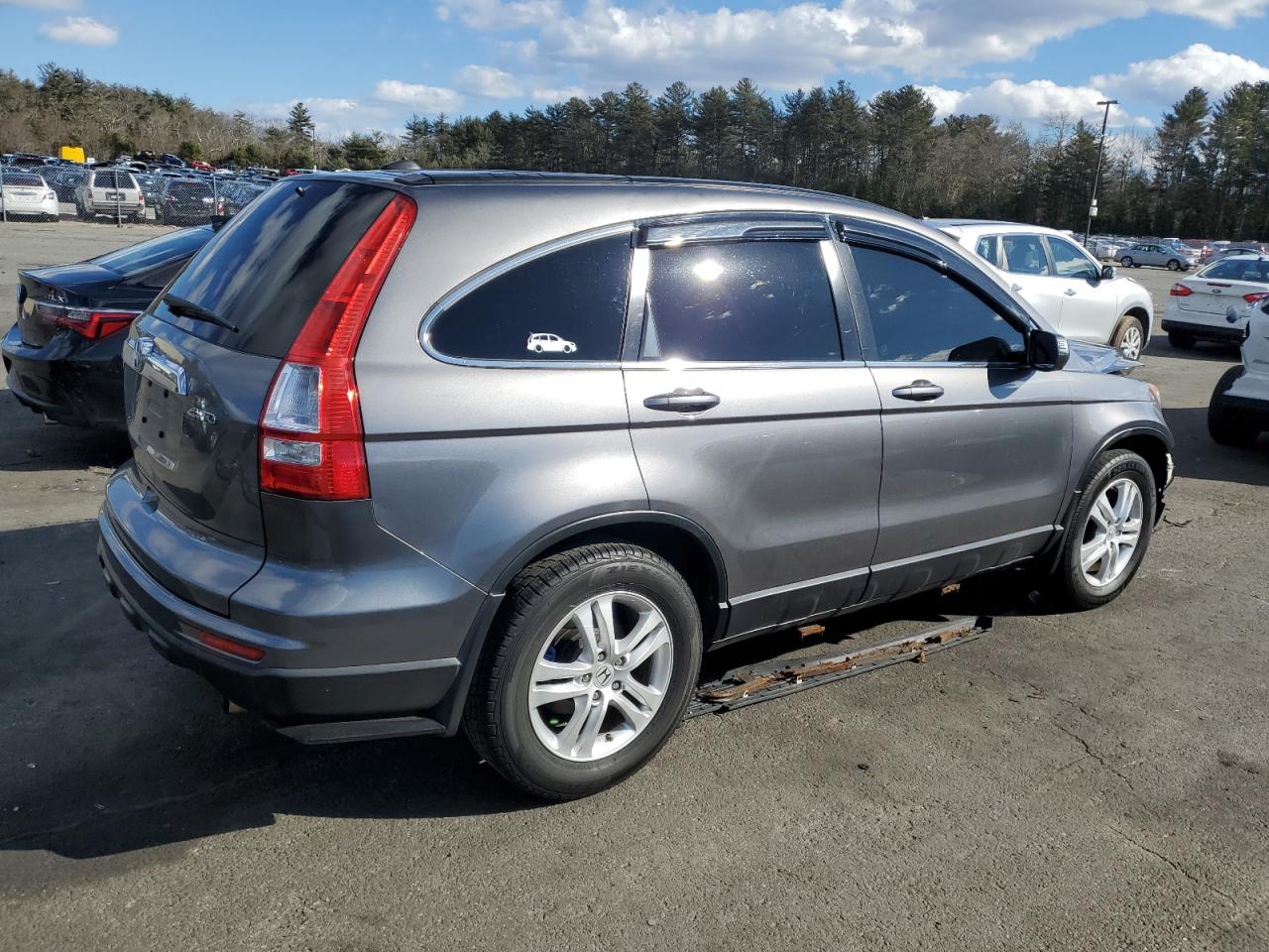 2011 Honda CR-V VIN JHLRE4H76BC034384 Copart auction photo, front end / side damage thumbnail 3