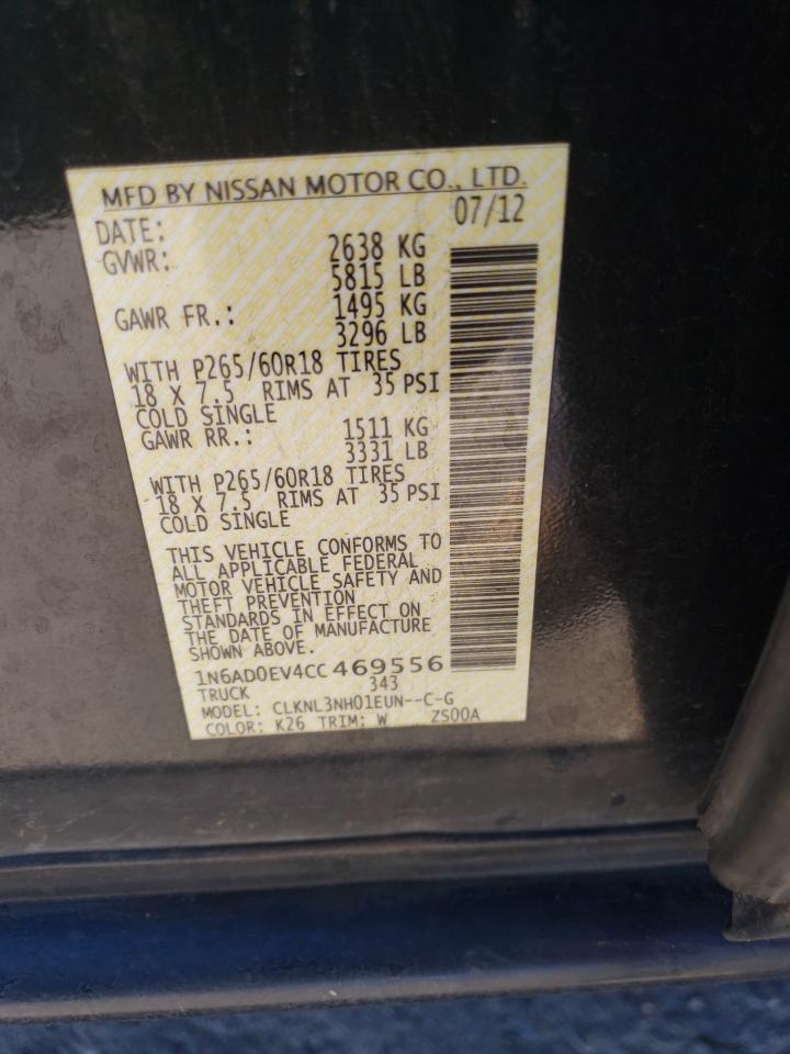 2012 Nissan Navara (Frontier) VIN 1N6AD0EV4CC469556 Copart auction photo, front end damage thumbnail 14