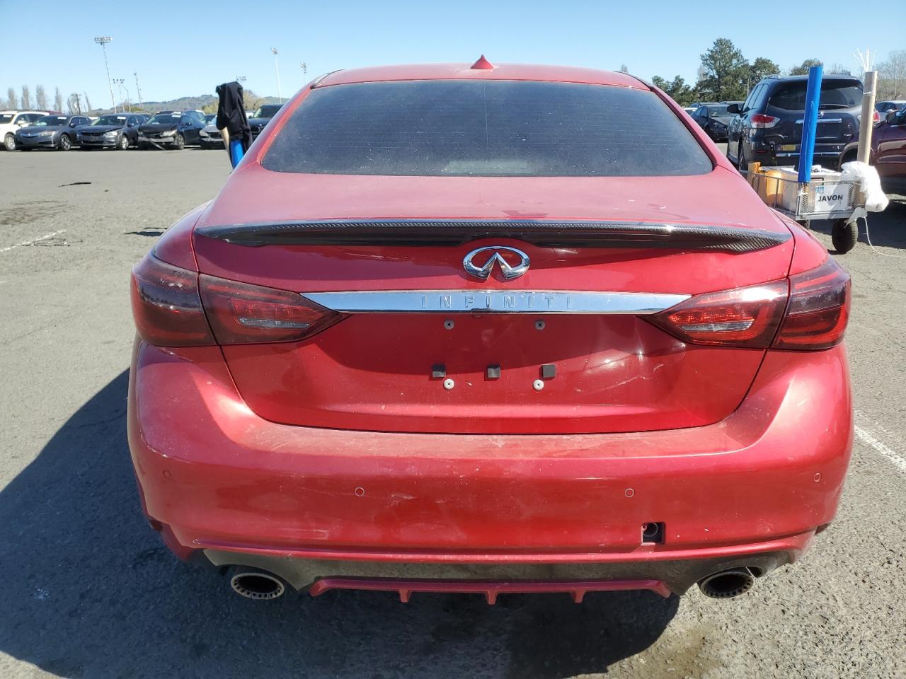 2018 Infiniti Q50 VIN JN1EV7AR6JM435583 Copart auction photo, vandalism damage thumbnail 6