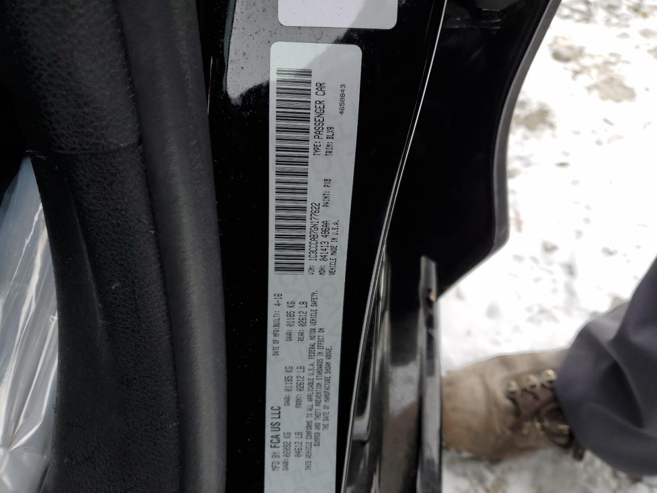 2016 Chrysler 200 VIN 1C3CCCAB7GN177622 Copart auction photo, all over damage thumbnail 13