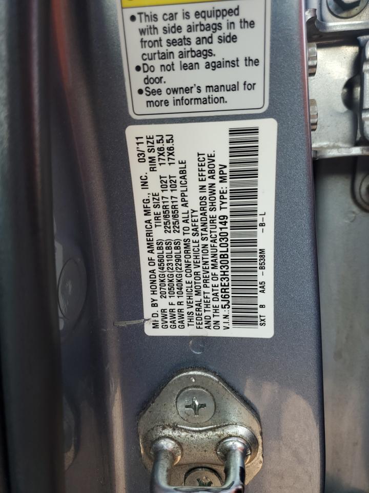 2011 Honda CR-V VIN 5J6RE3H30BL030149 Copart auction photo, rear end damage thumbnail 13
