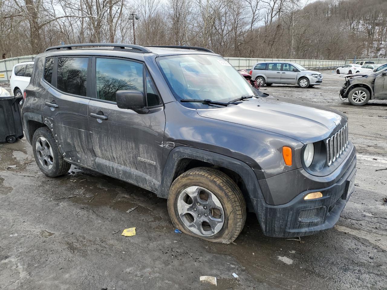 2017 Jeep Renegade VIN ZACCJBAB9HPF67335 Copart auction photo, front end / side damage thumbnail 4