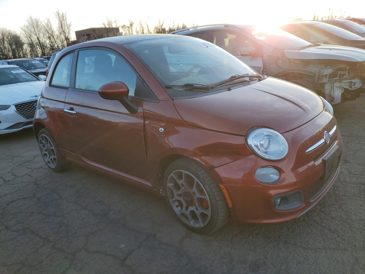 2012 Fiat 500 VIN 3C3CFFBR7CT370478 Copart auction photo, front end damage thumbnail 4