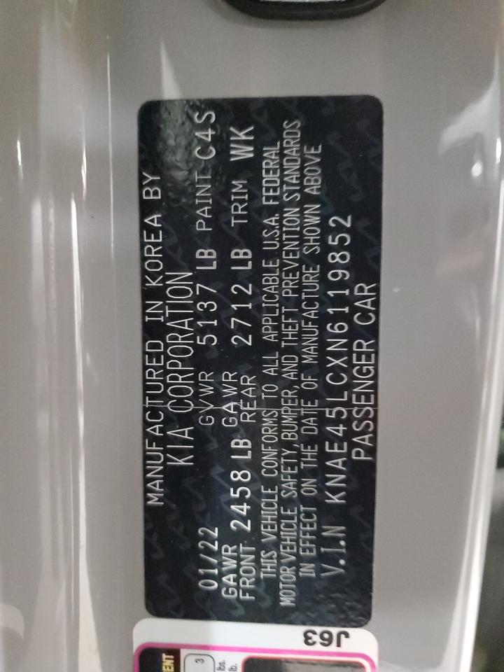 2022 KIA Stinger VIN KNAE45LCXN6119852 Copart auction photo, water/flood / minor dent/scratches damage thumbnail 14