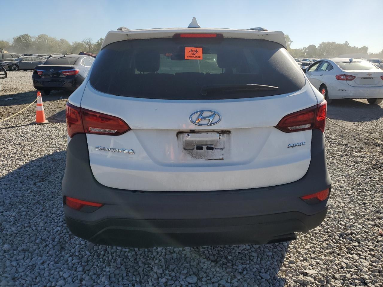 2018 Hyundai Santa Fe VIN 5XYZU3LB1JG556565 Copart auction photo, front end / side damage thumbnail 6