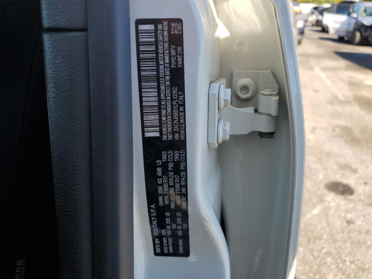 2020 Jeep Renegade VIN ZACNJBBB1LPL12062 Copart auction photo, front end damage thumbnail 13