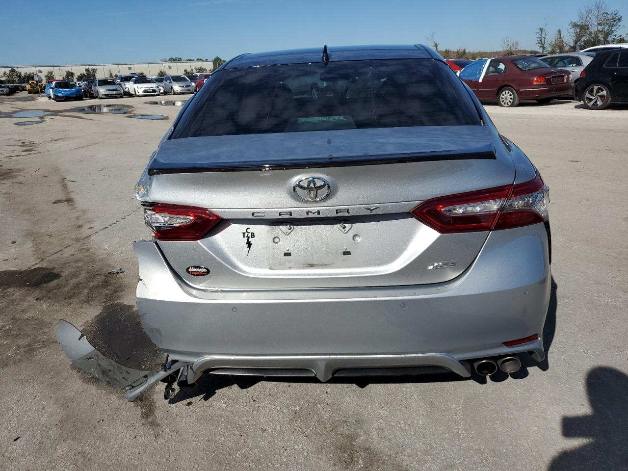 2019 Toyota Camry VIN 4T1BZ1HK6KU028015 Copart auction photo, rear end / side damage thumbnail 6