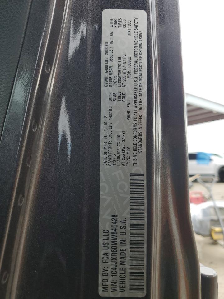 2021 Jeep Wrangler VIN 1C4JJXR60MW840428 Copart auction photo, front end damage thumbnail 16