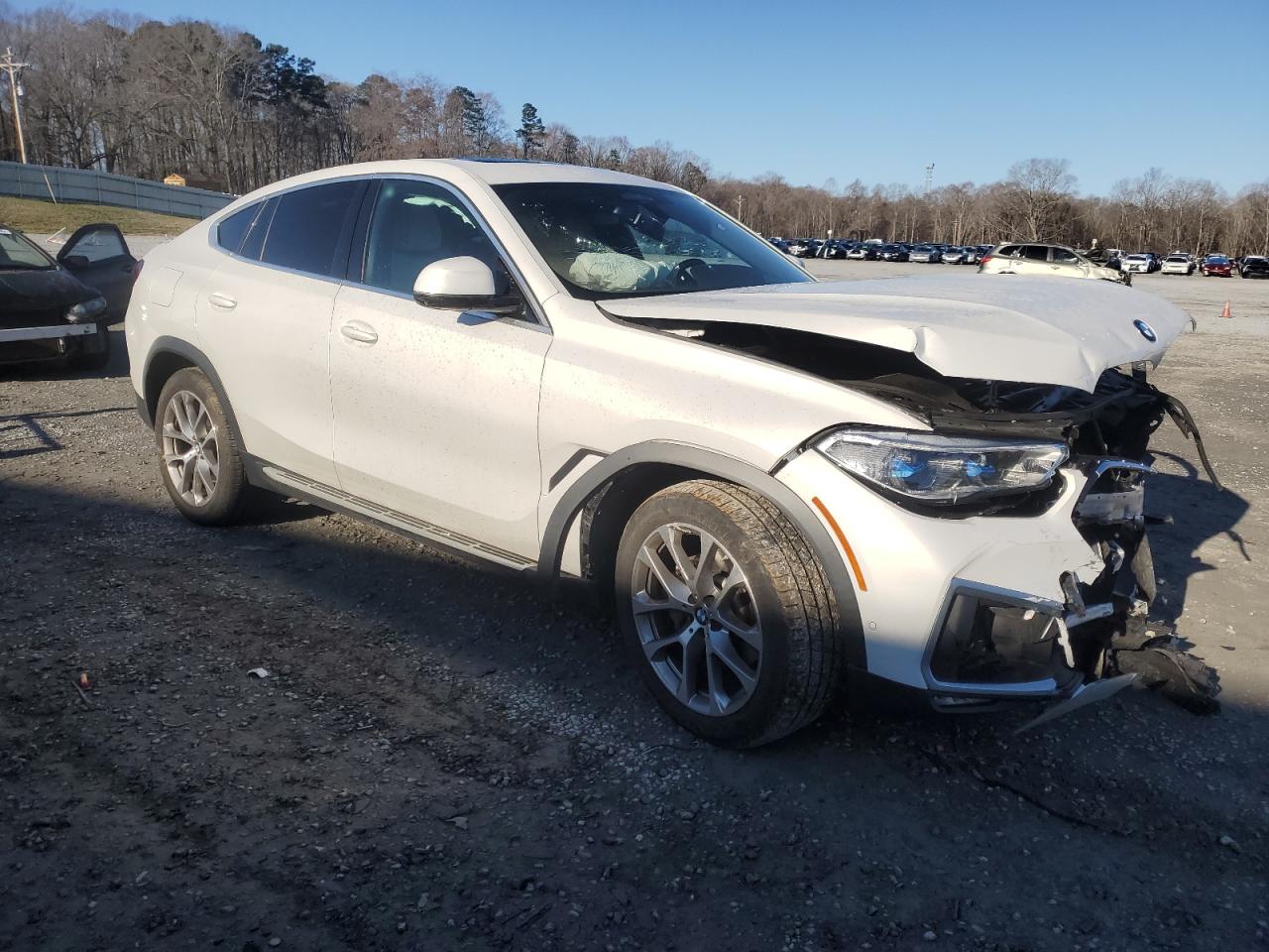 2021 BMW X6 VIN 5UXCY6C08M9E54309 Copart auction photo, front end / minor dent/scratches damage thumbnail 4