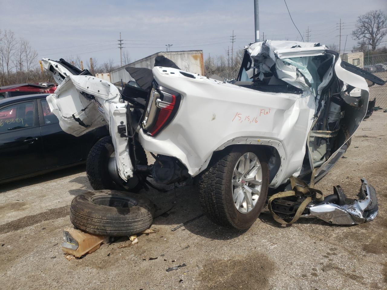 2019 GMC Sierra VIN 3GTP8DED0KG167869 Copart auction photo, all over damage thumbnail 4