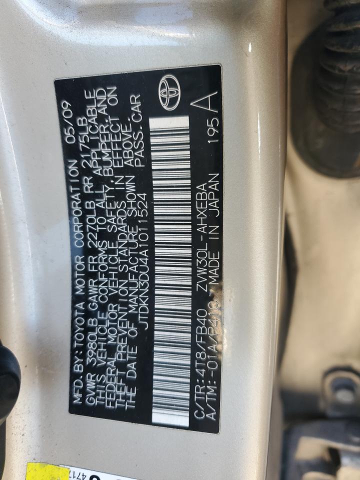 2010 Toyota Prius VIN JTDKN3DU4A1011524 Copart auction photo, front end damage thumbnail 12