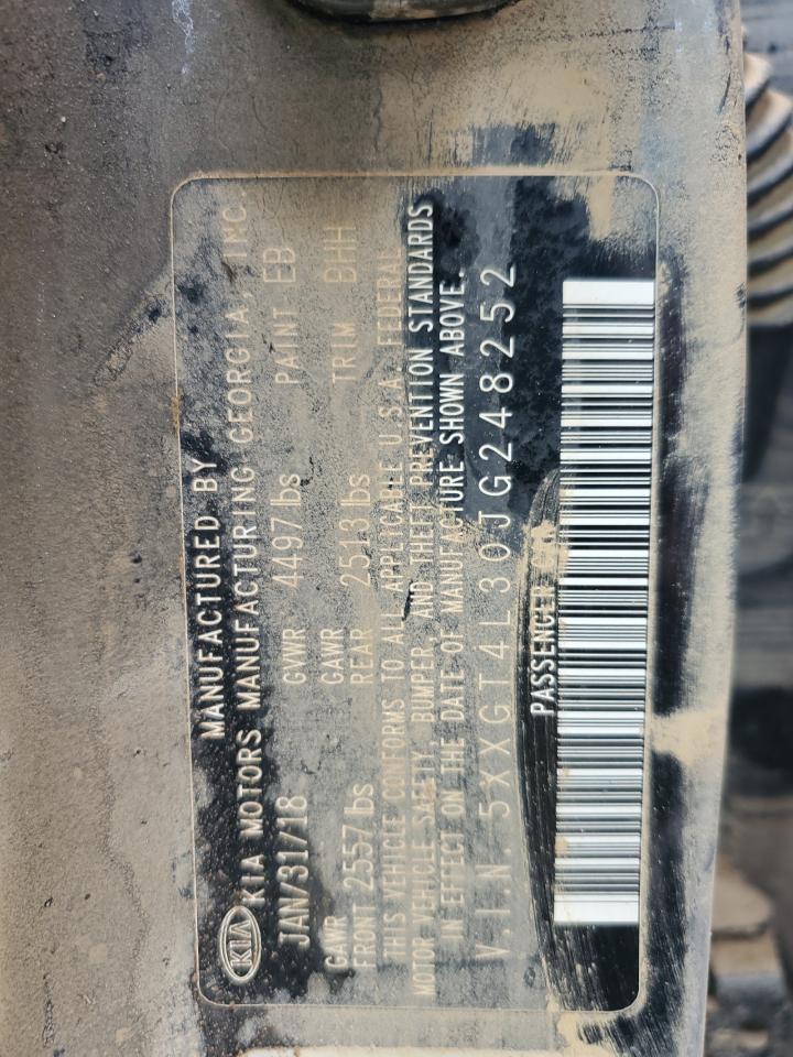 2018 KIA Optima VIN 5XXGT4L30JG248252 Copart auction photo, water/flood / mechanical damage thumbnail 13