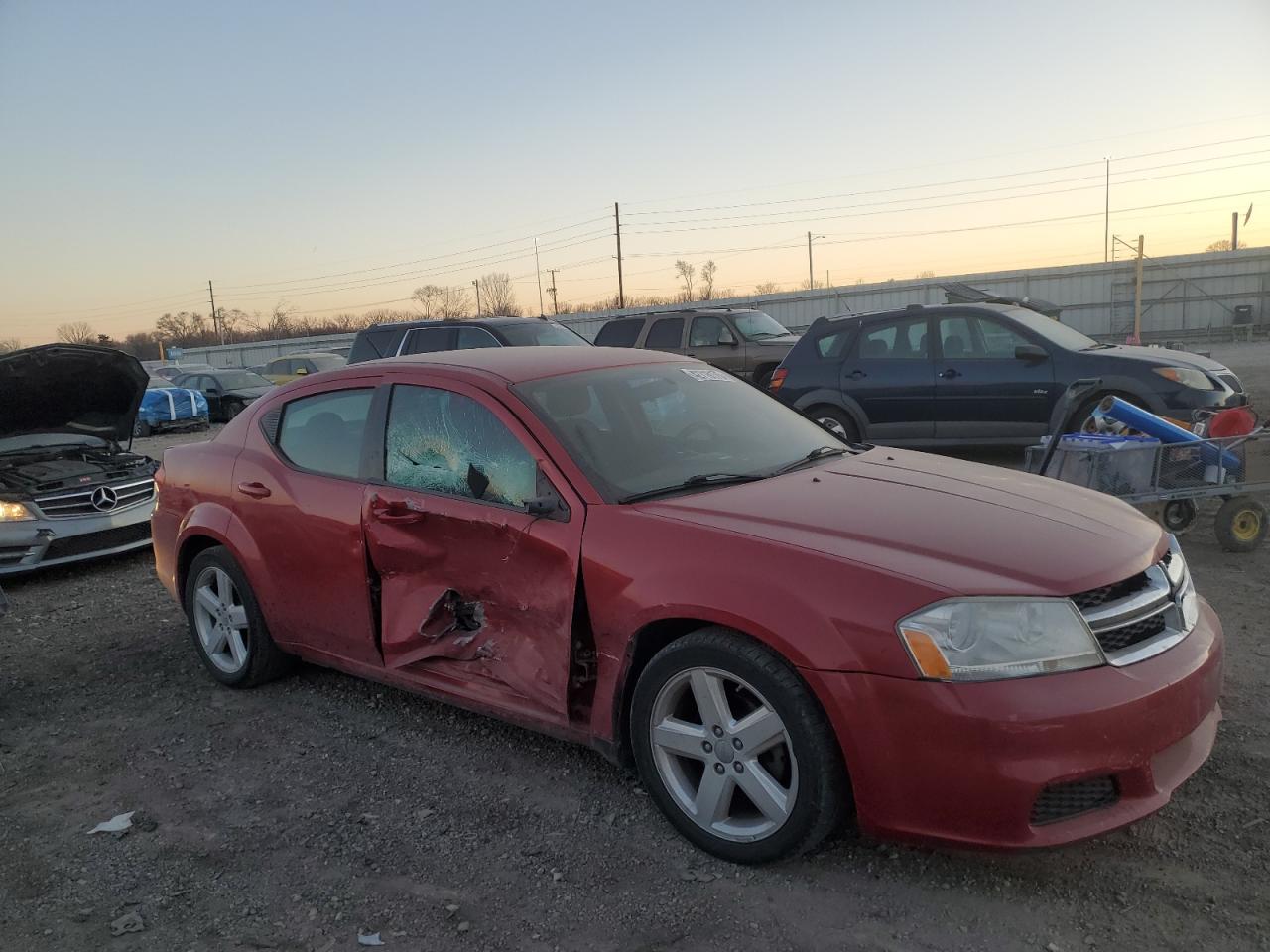 2013 Dodge Avenger VIN 1C3CDZAB2DN648720 Copart auction photo, side / front end damage thumbnail 4