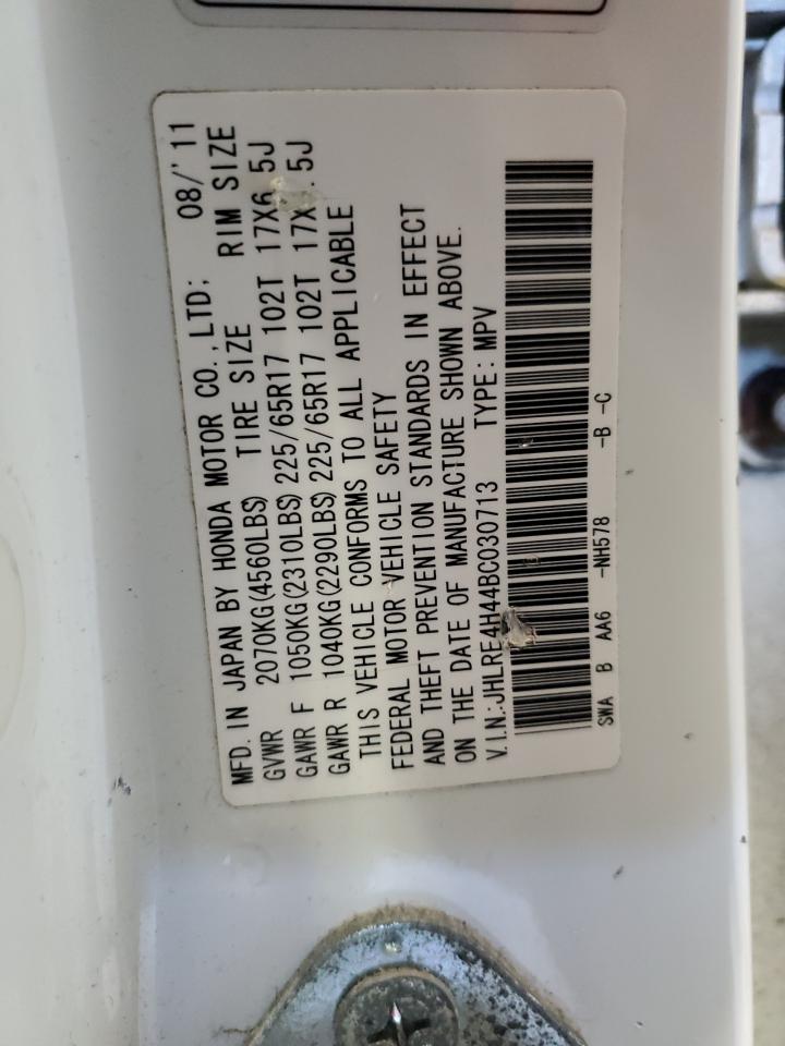 2011 Honda CR-V VIN JHLRE4H44BC030713 Copart auction photo, front end damage thumbnail 13
