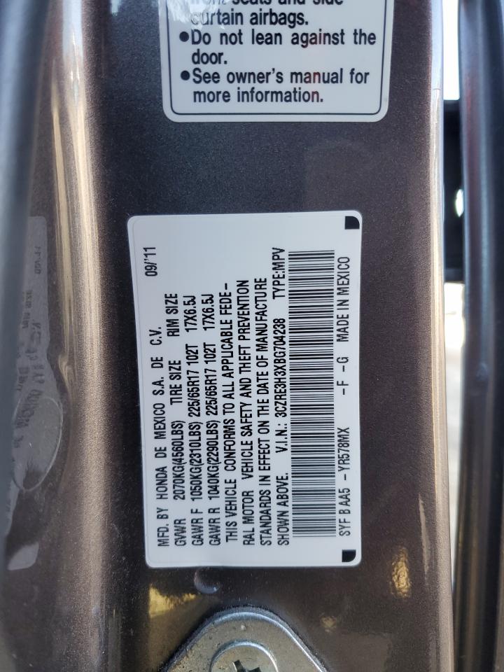 2011 Honda CR-V VIN 3CZRE3H3XBG704238 Copart auction photo, front end damage thumbnail 16