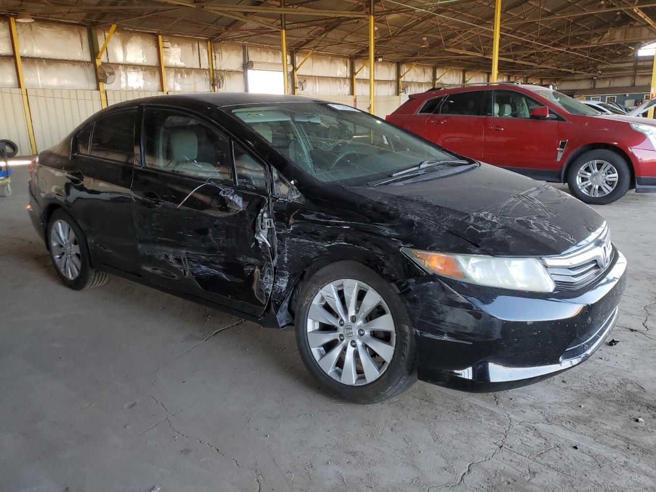 2012 Honda Civic VIN 19XFB2F54CE308738 Copart auction photo, side damage thumbnail 4