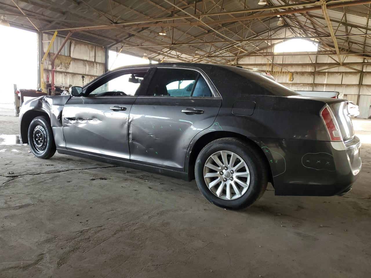 2014 Chrysler 300 VIN 2C3CCAAG1EH361430 Copart auction photo, side / front end damage thumbnail 2