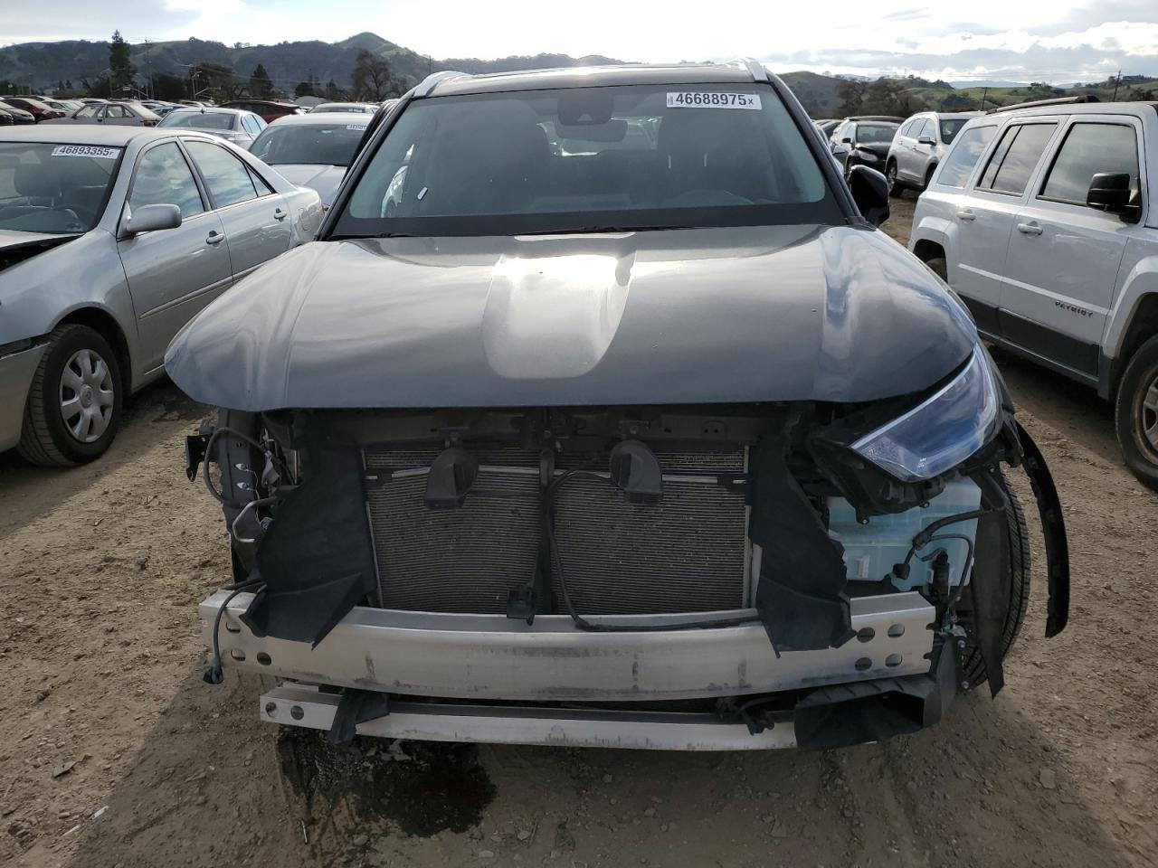 2021 Toyota Highlander VIN 5TDGZRAH2MS088713 Copart auction photo, front end / undercarriage damage thumbnail 5
