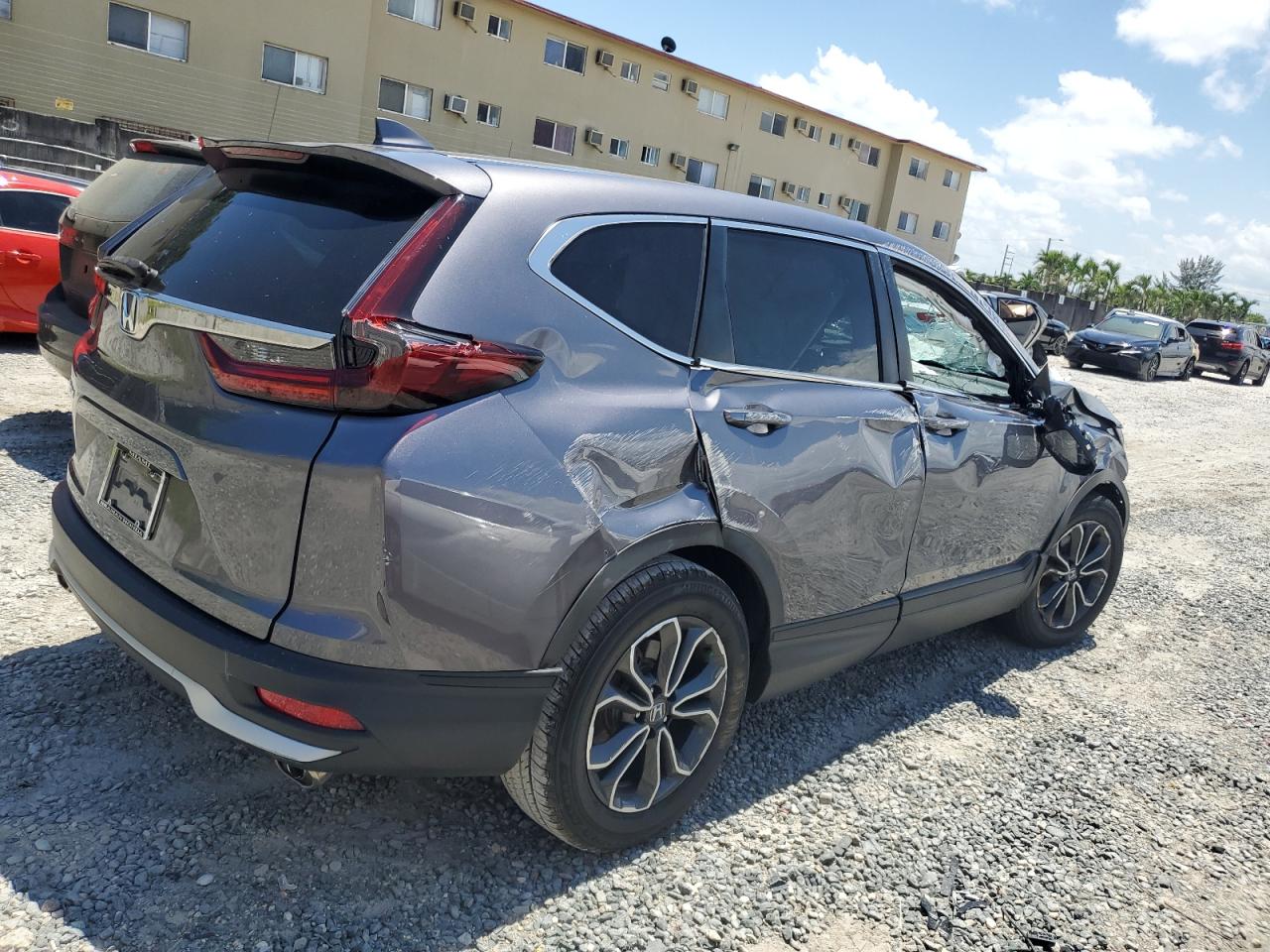 2021 Honda CR-V VIN 7FARW1H8XME000945 Copart auction photo, front end / side damage thumbnail 3